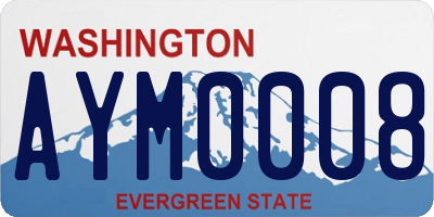 WA license plate AYM0008