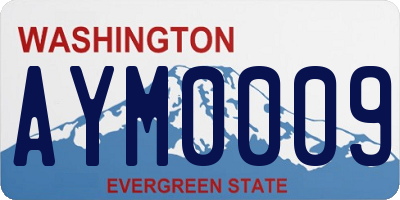 WA license plate AYM0009