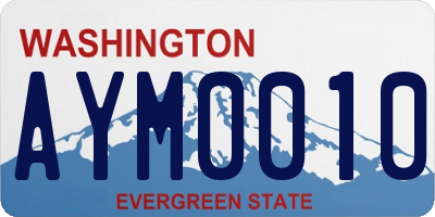 WA license plate AYM0010