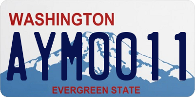 WA license plate AYM0011