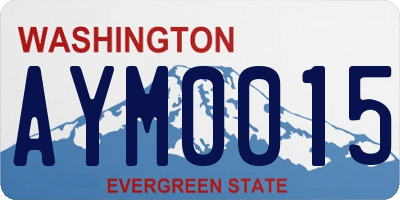 WA license plate AYM0015