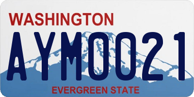 WA license plate AYM0021