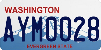 WA license plate AYM0028
