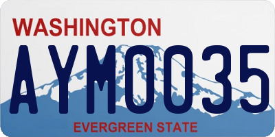 WA license plate AYM0035