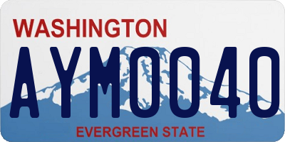 WA license plate AYM0040