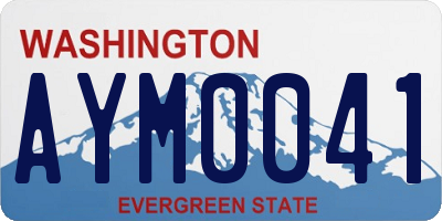 WA license plate AYM0041