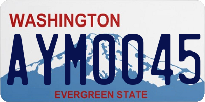 WA license plate AYM0045