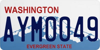 WA license plate AYM0049