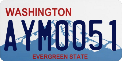WA license plate AYM0051