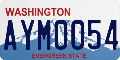 WA license plate AYM0054