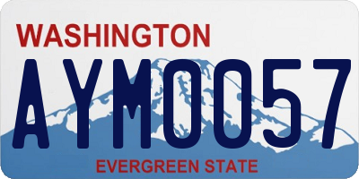 WA license plate AYM0057
