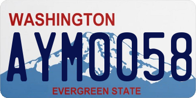 WA license plate AYM0058