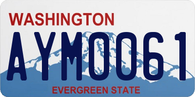 WA license plate AYM0061