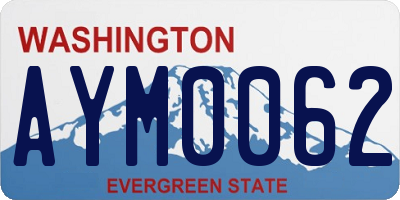 WA license plate AYM0062