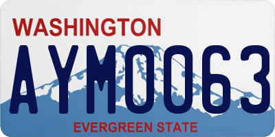 WA license plate AYM0063