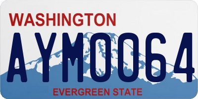 WA license plate AYM0064