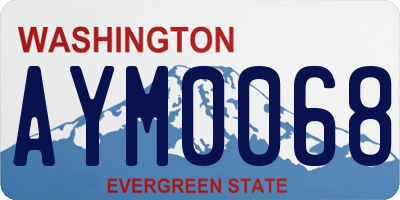WA license plate AYM0068