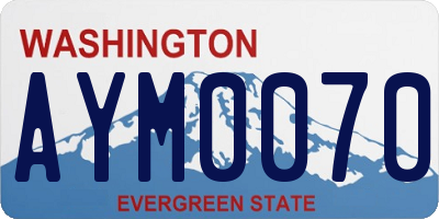 WA license plate AYM0070