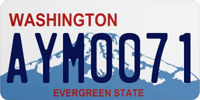 WA license plate AYM0071