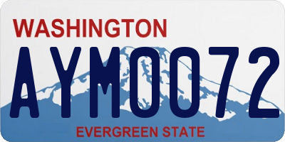 WA license plate AYM0072