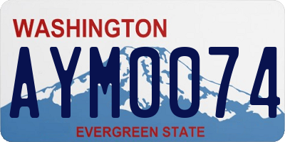 WA license plate AYM0074