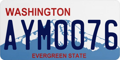 WA license plate AYM0076