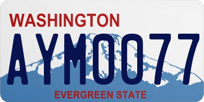 WA license plate AYM0077