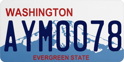WA license plate AYM0078