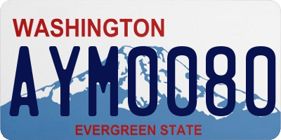 WA license plate AYM0080