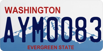 WA license plate AYM0083