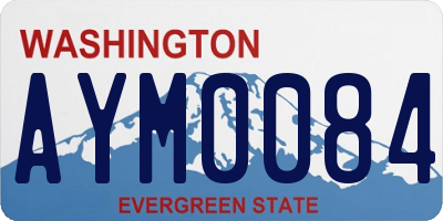 WA license plate AYM0084