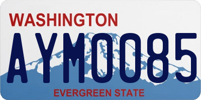 WA license plate AYM0085