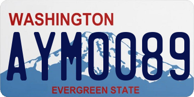 WA license plate AYM0089