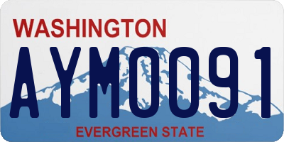 WA license plate AYM0091