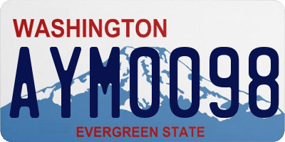 WA license plate AYM0098