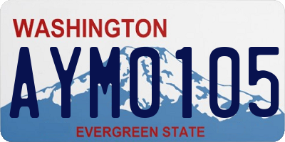 WA license plate AYM0105