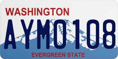 WA license plate AYM0108