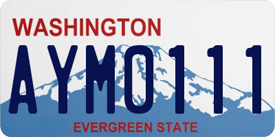 WA license plate AYM0111