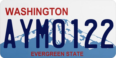 WA license plate AYM0122