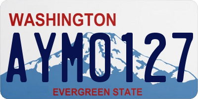 WA license plate AYM0127