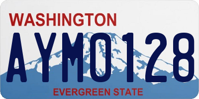 WA license plate AYM0128