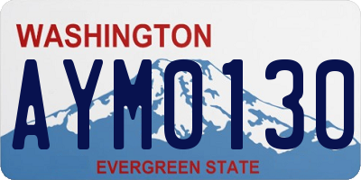 WA license plate AYM0130