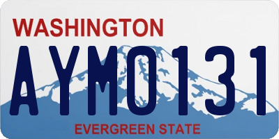 WA license plate AYM0131