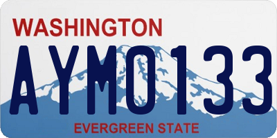 WA license plate AYM0133