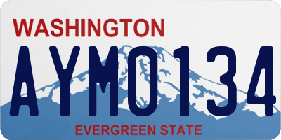 WA license plate AYM0134