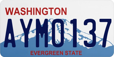 WA license plate AYM0137