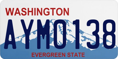 WA license plate AYM0138