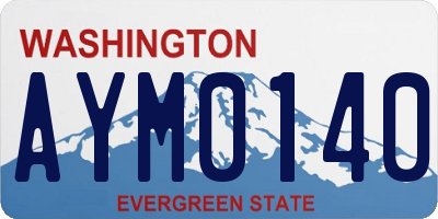 WA license plate AYM0140