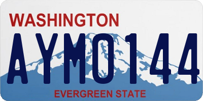 WA license plate AYM0144
