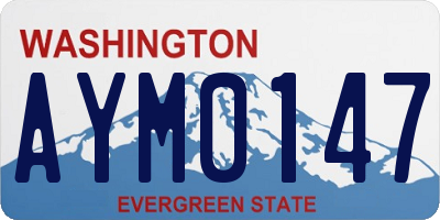 WA license plate AYM0147